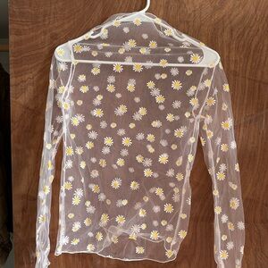 Sheer Floral Long Sleeve Top